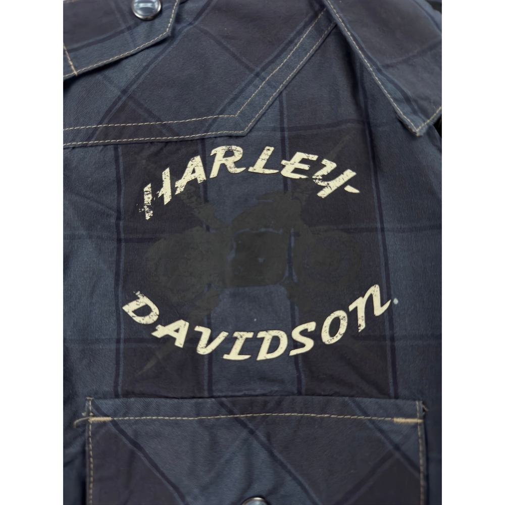 Harley-Davidson Vintage Blue Plaid‎ Check Western Shirt Medium 99069-13VM - Picture 4 of 6
